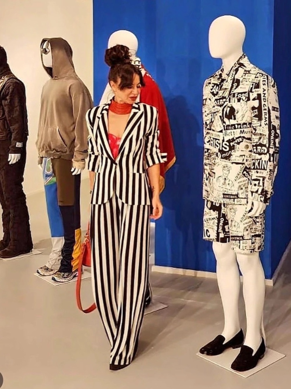 Norma KAMALI Black & White Striped Pantsuit Like New